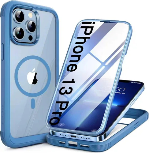 Miniatura 168 de Miracase Funda para iPhone 13 de 6.1 pulgadas, [sin burbujas] funda de teléfono de cuerpo completo con pantalla de vidrio completa integrada, sin