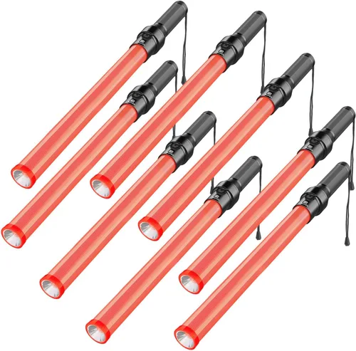 Miniatura 17 de RoadHero Paquete de 4 Bastones de Tráfico, Bastones de Control de Tráfico LED de 16 Pulgadas, Varitas de Luz de Seguridad Nocturna con 3 Modos