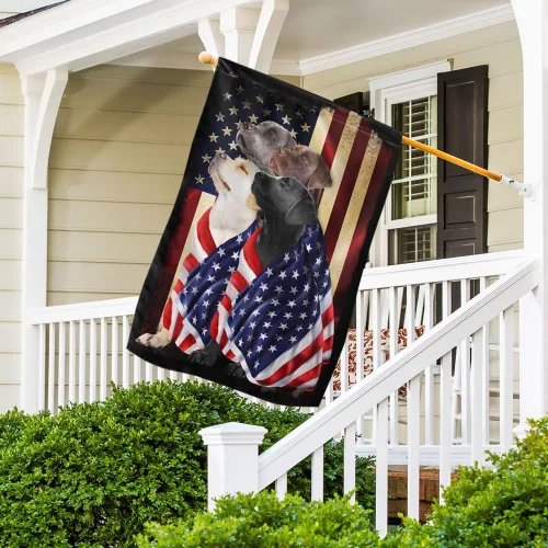 Miniatura 7 de Flagwix Banderas de perro patriota americano, bandera de cuatro perros labradores retriever de doble cara, decoración para el hogar, exterior