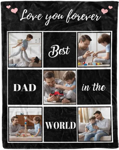 Miniatura 18 de D-Story Mantas para papá, manta de regalo personalizada de hija, manta para el Día del Padre, regalos para papá de parte de la hija, manta con fotos