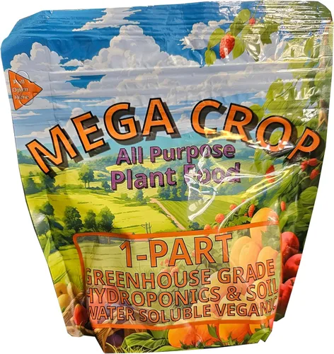 Mega Crop 1 parte completa base nutriente – Fertilizante hidropónico y de suelo para plantas con productos orgánicos – Fácil de usar para cosechas