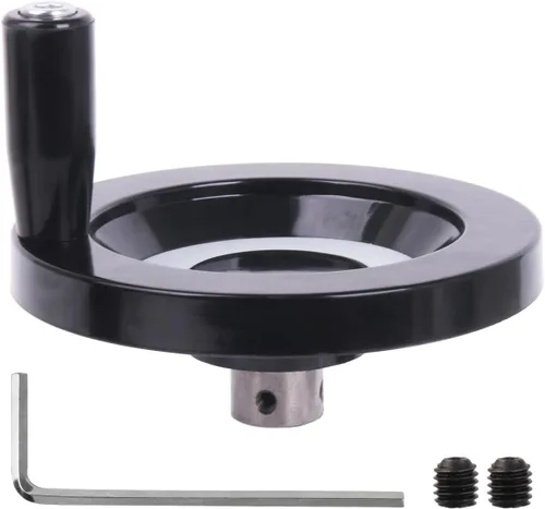 Miniatura 11 de Hand Wheel 63MM OD 8MM Mounting Hole Machine Key Fixing Bakelite Revolving Handle for Industrial Machinery