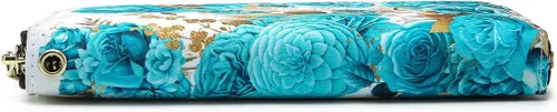 Miniatura 118 de Cartera de mano para mujer, estilo bohemio, con RFID, elegante, espaciosa con correa para viajes, capacidad para tarjetas, teléfono, dinero