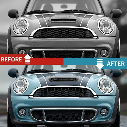 Miniatura 6 de Kojem Capó Rejilla de Ventilación de Entrada de Aire Cubierta Compatible con Mini Cooper S R55 R56 R57 R58 R59 2007-2013 Negro Pintado-negro