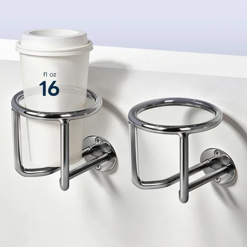 Miniatura 11 de marinexplore 4 Piezas Portavasos para Barco, Portavasos de Acero Inoxidable Montado en la Pared para Bebidas, Portavasos de Anillo Negro Soporte