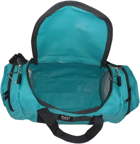 Miniatura 38 de Bolsa de lona triple grande con apertura en U, bolsillo frontal y dos compartimentos laterales, perfecta bolsa de cabina fabricada en Estados Unidos.