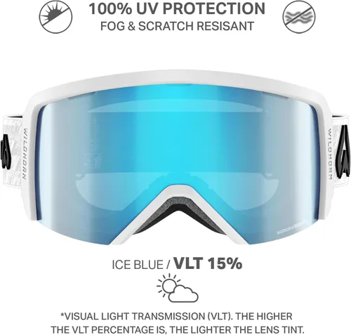 Miniatura 3 de Wildhorn Cristo - Gafas de esquí para hombre y mujer, 100% UV, antivaho OTG, gafas de snowboard, proveedor oficial del equipo de esquí de EE. UU.