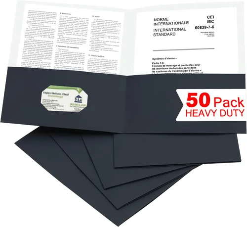 Miniatura 16 de Zzrywuty 100 Paquetes de Carpetas de Archivo de Dos Bolsillos con Ranura para Tarjetas de Visita, Papel Texturizado, Tamaño Carta, Capacidad