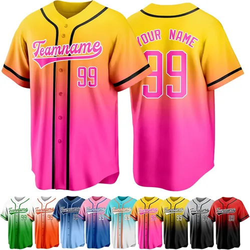 Miniatura 28 de Custom Baseball Jersey Personalized Short Sleeve Team Sport Uniform Baseball Shirt for Men Women Youth Boy