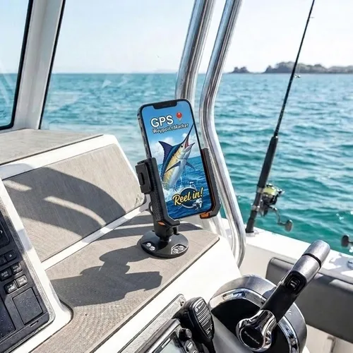 Miniatura 6 de xik Soporte de teléfono para barco, kayak, automóvil, camión, UTV, base redonda AMPS, bloqueo y liberación 1s [ajustable en 360°], se adapta a
