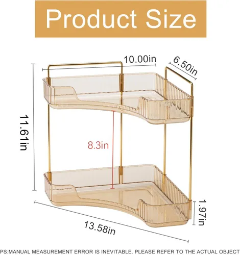 Miniatura 2 de INVSSENE Organizador esquinero para encimera de baño, bandejas organizadoras de tocador para mostrador, organizadores de maquillaje, bandeja de Azul