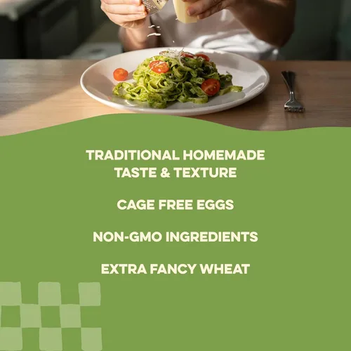 Miniatura 4 de Al Dente Spinach Farfalletti - Pasta de huevo de espinaca totalmente natural, hecha a mano. Fideos de pasta tradicionales hechos con huevos sin