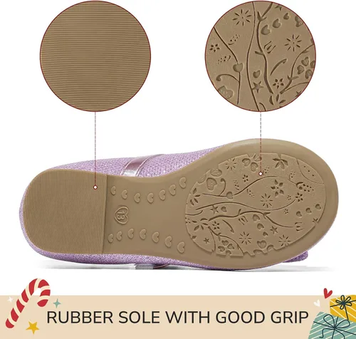 Miniatura 8 de K KomForme Zapatos planos de ballet para niña, antideslizantes, suaves, Mary Jane, para caminar, fiesta, zapatos de vestir para niños pequeñosniños