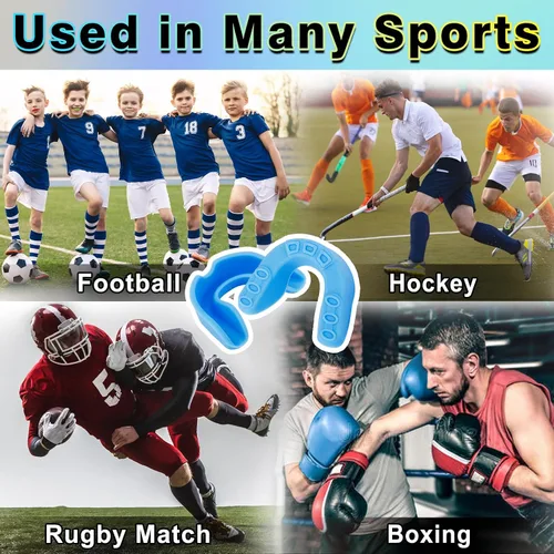 Miniatura 3 de 20 protectores bucales deportivos para chicle para boxeo, baloncesto, fútbol, hockey, karate, baloncesto, rugby, lucha, bandera, karate, fútbol