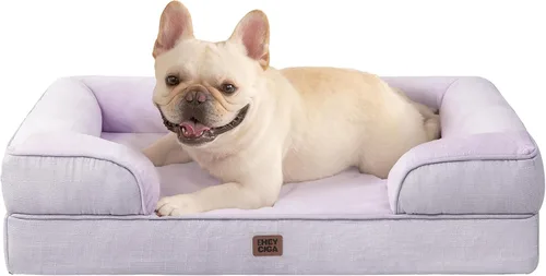 Miniatura 79 de EHEYCIGA - Cama ortopédica para perro grande, impermeable, de espuma viscoelástica y espuma tipo caja de huevos, bordes elevados, antideslizante