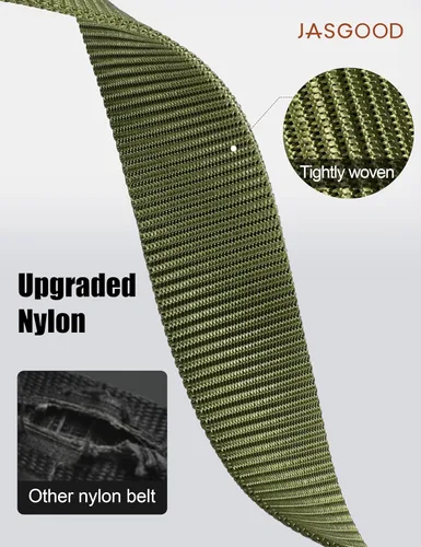 Miniatura 2 de JASGOOD Cinturón táctico de nailon reforzado resistente para hombres correa de cinturón militar ajustable con hebilla de metal