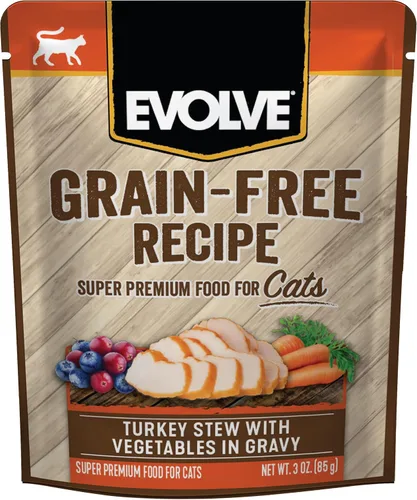 Miniatura 12 de Evolve Receta de pollo y carne de res sin granos en salsa húmeda para gatos 3 oz - 24 pk