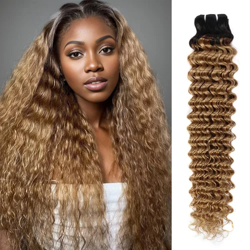 Miniatura 29 de Manojos de cabello humano ondulado profundo de 12, 14, 16 pulgadas, paquetes de ondas de agua, 100% sin procesar, 10A, cabello humano virgen