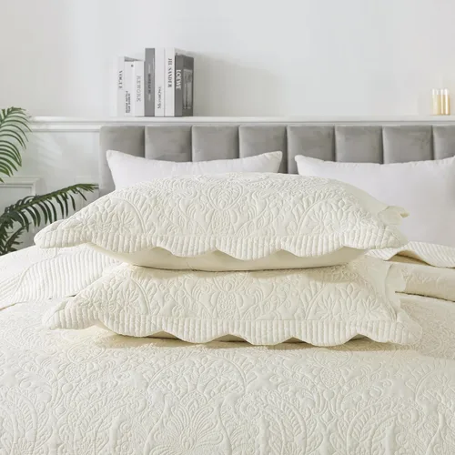 Miniatura 138 de HoneiLife - Juego de colcha de tamaño Queen, juego de ropa de cama de pana bordada de 3 piezas, colcha de lujo, ligera, cálida, para todas las Pana