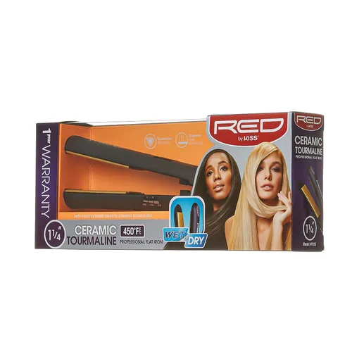 Miniatura 2 de RED by KISS Plancha profesional de turmalina de cerámica profesional para el cabello (1.25")