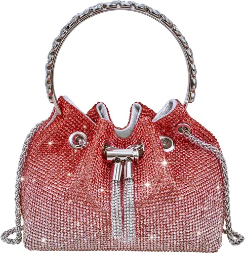 Bolso de noche con diamantes de imitación para mujer, bolso de mano plateado con diamantes brillantes para mujer, fiesta, club, boda, baile de