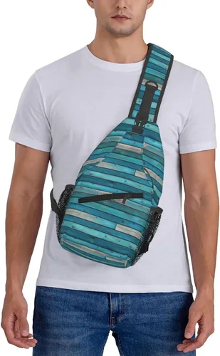 Miniatura 7 de Small Crossbody Bags for Women Men - Vintage Green Wood Grain Print Adjustable Shoulder Bag Fanny Packs Belt Sling Bag Crossbody Purses Backpack for