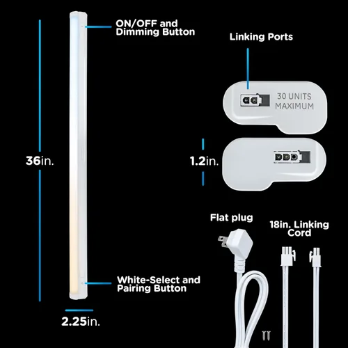 Miniatura 3 de Enbrighten Luces enchufables para debajo del gabinete de 36 pulgadas, 2386 lúmenes, cinco ajustes blancos desde (2700K-6500K), rango completo