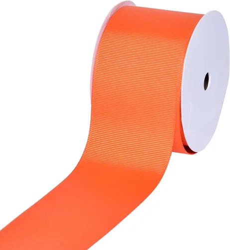 Miniatura 75 de YAMA Rollo de cinta de grogrén sólido, 1 pulgada, 25 yardas para cintas de envoltura de regalos, color blanco