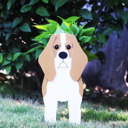 Miniatura 4 de Beagles - Contenedor para plantas con forma de perro, para amantes de las mascotas, maceta de PVC lindo para perros, macetas de cara para decoración