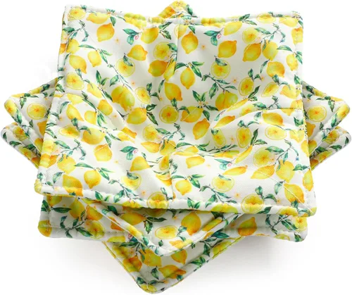 Miniatura 19 de Cunhill 4 Piezas Soportes Acogedores de Algodón para Tazones de Microondas para Comida Caliente Almohadillas Calientes Agarraderas para Tazones