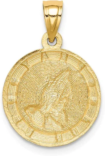 Miniatura 3 de Colgante de oro amarillo macizo de 14 quilates con dos tonos de manos rezando