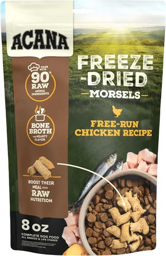 ACANA - Alimento liofilizado para perros, guarnición, sin cereales, alto en proteínas, receta de pollo de granja, 8 onzas
