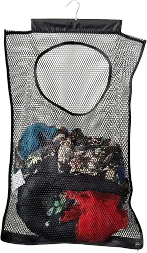 Cesta de malla colgante para lavandería (30 x 20 x 2 pulgadas), bolsa grande de ropa sucia, se puede utilizar detrás de la puerta, armario, caravana