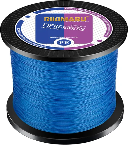 Miniatura 5 de Rikimaru - Sedal de pesca trenzado, resistente a la abrasión, Superline con cero elasticidad y baja memoria. Diámetro extrafino 327-1094 yardas