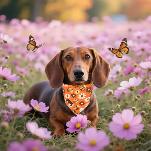 Miniatura 5 de Unique Style Paws Bandanas para perros, 1 unidad, lavables, de algodón, triangular, para otoño, con margaritas de abeja, para perros y gatos