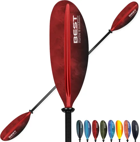 Miniatura 10 de Best Marine and Outdoors Carbon Fiber Kayak Paddle for Adults – Lightweight 2-Piece Paddle with Fiberglass Reinforced Blades, Adjustable Feather