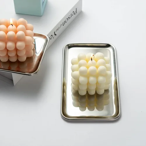 Miniatura 9 de IMEEA Pequeña bandeja de tocador rectangular de acero inoxidable, pequeña bandeja para joyas, bandeja de baño, organizador de almacenamiento