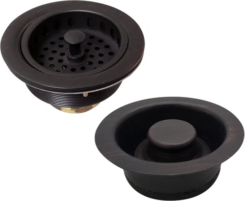 Miniatura 8 de Westbrass A2165-01 - Colador grande de cesta de cocina estilo poste de 4-1/4 pulgadas con brida de eliminación de residuos y tapón de drenaje, latón