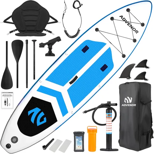 Miniatura 9 de Tabla de Paddle Board de 11' x 33" x 6" Extra Ancha Inflable Stand Up Paddle Board con Bomba de Mano, Correa, Pala Ajustable Para Versión Básica