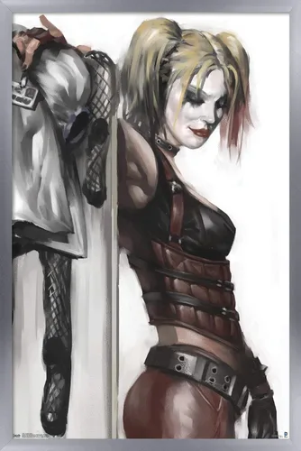 Miniatura 15 de DC Comics - Póster de pared de Harley Quinn, 22.4 pulgadas de largo x 14.7 pulgadas de ancho, versión enmarcada de madera de granero
