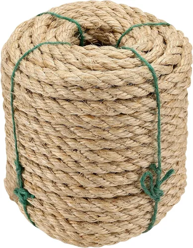 Cuerda de sisal de 1/2 pulgada, cuerda de sisal trenzada de 100 pies para reparar, recuperar el poste rascador de gato, agrupación, decoración,