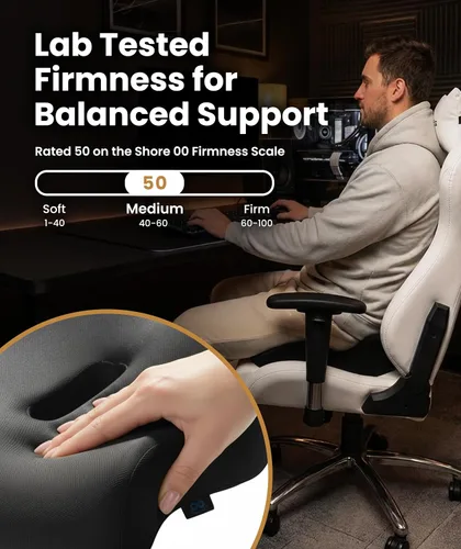Miniatura 6 de Everlasting Comfort Cojín de asiento de espuma viscoelástica recomendado por médicos para sillas de oficina y automóvil, accesorios ergonómicos