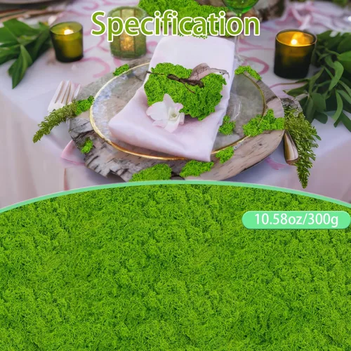 Miniatura 2 de Musgo falso para plantas en macetas de interior, 10.6 onzas, musgo artificial decorativo para manualidades, musgo sintético verde esmeralda