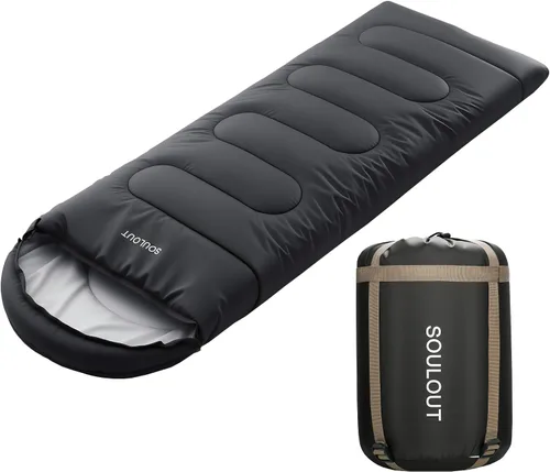 Miniatura 7 de Saco de dormir de 3 a 4 estaciones para adultos y niños, bolsa de camping ligera y cálida para clima frío con saco de compresión impermeable - Rosa