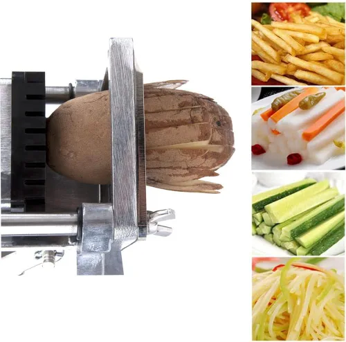 Miniatura 5 de Cortador de papas fritas extra resistente, de acero inoxidable, cortador de patatas comercial, cortador de frutas y verduras, cebolla, tomate