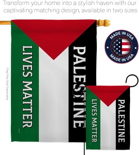Miniatura 4 de Palestine Lives Matter - Juego de asta de bandera con soporte de bandera con decoración palestina para colgar en la pared del hogar, tapiz
