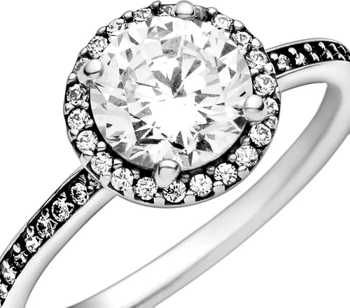Miniatura 4 de PANDORA Anillo Classic Elegance, plata de ley, circonita cúbica transparente, talla 7, Plata de ley, circonita