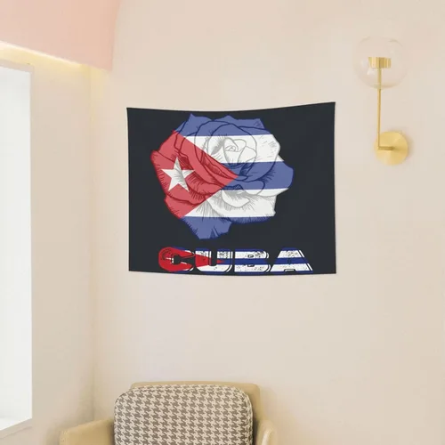 Miniatura 3 de Póster de tapiz con diseño de bandera de Cuba de 29 x 37 pulgadas, decoración del hogar, para colgar en la pared, dormitorio, fiesta, telón de fondo