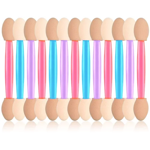 Miniatura 9 de MORGLES Aplicadores de sombra de ojos de doble cara, 50 brochas de sombra de ojos de 2.4 pulgadas para mujeres y niñas, color negro