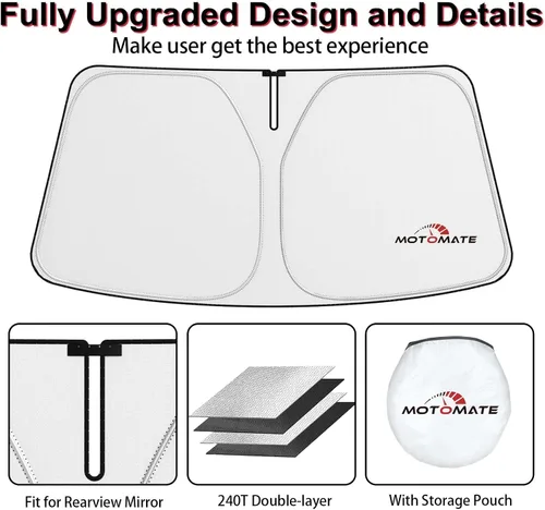 Miniatura 8 de Parasol para parabrisas de automóvil – Motomate personalizado para Dodge Ram 2500 3500 2010-2023 [4 capas de nanorrecubrimiento] visera plegable